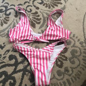 Tie front tiny bikini
